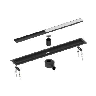 Душевой лоток Timo Drain System DS230206/03 60см с двусторонней панелью plate под плитку чёрный