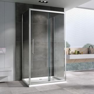 Душевой уголок ABBER Schwarzer Diamant AG30130H-S80-S80 130x80см хром