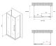 Душевой уголок ABBER Schwarzer Diamant AG30180BH-S50B-S50B 180x50см чёрный