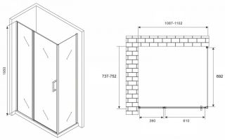 Душевой уголок ABBER Sonnenstrand AG04110BS-S75B 110x75см чёрный