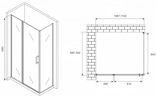 Душевой уголок ABBER Sonnenstrand 110x70см хром AG04110S-S70