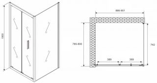 Душевой уголок ABBER Sonnenstrand 90x80см хром AG07090-S80