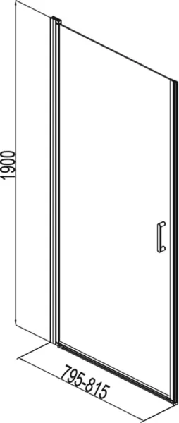 Душевая дверь Aquanet Cinetic AE12-N-80H190U-CT 243619 80 см стекло прозрачное профиль хром
