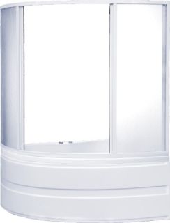 Шторка на ванну Bas Алегра R 1500х1000  (4 ств. стекло) правая