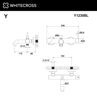 Смеситель для ванны WHITECROSS Y YY1230CR хром