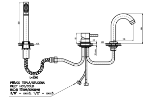 Смеситель на борт ванны Rav Slezak Seina SE962.5YZ золото