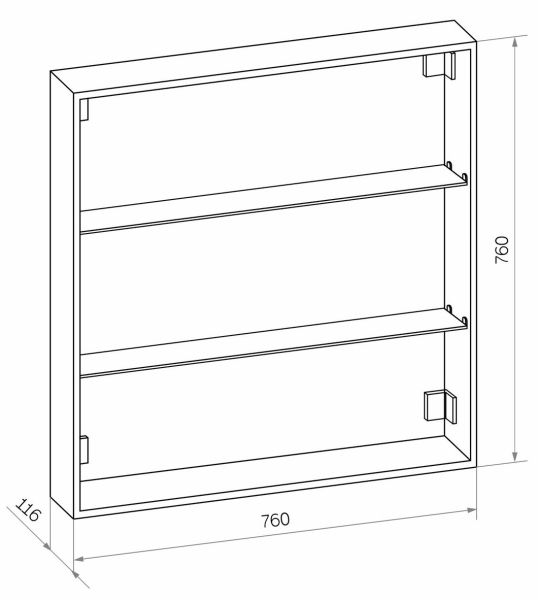 Зеркало-шкаф с подсветкой Continent Reflex МВК027 80см белый