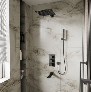 Душевая система DQ Bayern.Liszt DA2515605A04 с термостатом чёрный