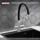 Смеситель для кухни РМС SUS127BL-016F-015 с подключением фильтра нержавеющая сталь