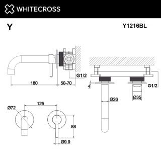 Встраиваемый смеситель для раковины WHITECROSS Y Y1216GL золото