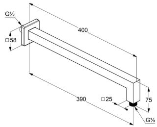 Кронштейн для верхнего душа Kludi A-QA хром 6654405-00