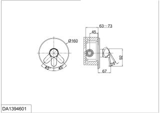 Встраиваемый смеситель для душа DQ Rhein Marx хром DA1394601