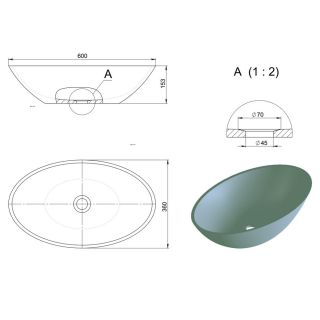 Раковина Holbi Dione 60см белый/цветной матовый 1.02.006.11.2