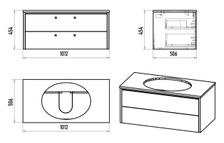 Подвесная тумба под раковину Brevita Elche ELC-01100-0502Я 100см серый кашемир/золото