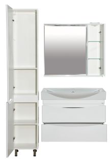 Зеркальный шкаф с подсветкой Misty Элвис 85см правый белый