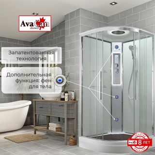 Душевая кабина EM2010LEDT прозрачная