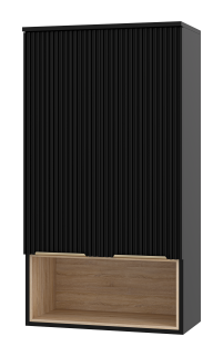 Подвесной шкаф над стиральной машиной Brevita Enfida ENF-08060-021 60см чёрный/дуб Сонома светлый