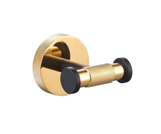 Двойной крючок для ванной Wonzon & Woghand Majestic WW-9225 чёрный/золото