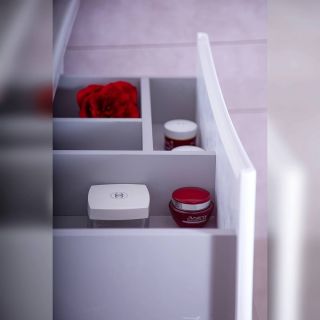 Тумба под раковину Бриклаер Вега 4627125414060 с двумя ящиками 70 см белый