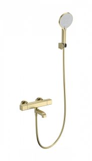 Смеситель для ванны с душем Wonzon & Woghand Stay 2 WW-B2016-A1-BG с термостатом брашированное золото
