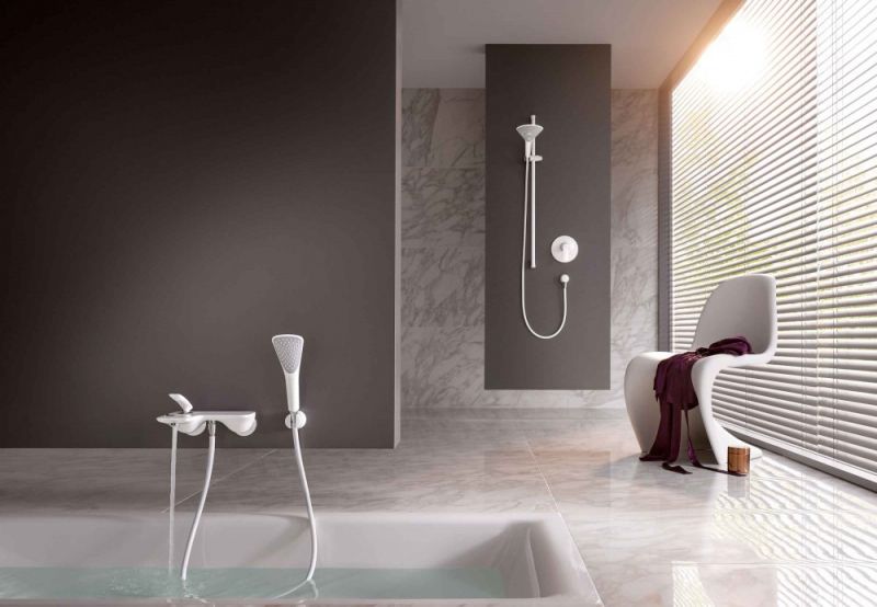 Душевая лейка Kludi Fizz с держателем белый 6767091-00