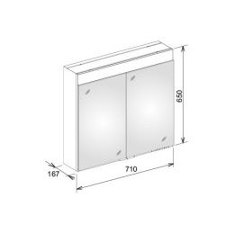 Зеркальный шкаф Keuco Edition  21521171301 71 см