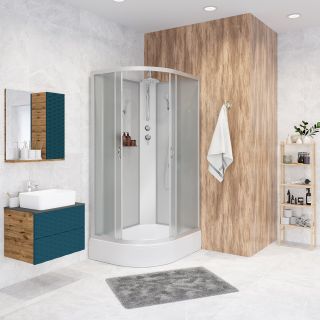 Душевая кабина Niagara NG-33184-14RBKT 110x80см серебро/матовое