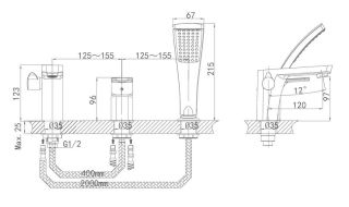 Смеситель на борт ванны DQ Berlin Freie хром DA1434901