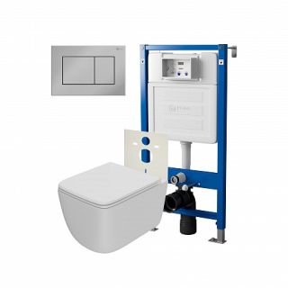 Комплект унитаза с инсталляцией Point Элемент PN48239C с сиденьем Микролифт