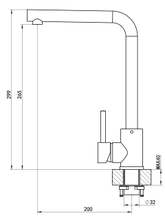 Смеситель для кухни Florentina Фабио песочный