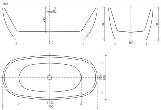 Акриловая ванна Sancos Flo FB02 170x80см белый