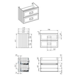 Тумба под раковину La Fenice Cubo FNC-01-CUB-B-80-2 77.6 см
