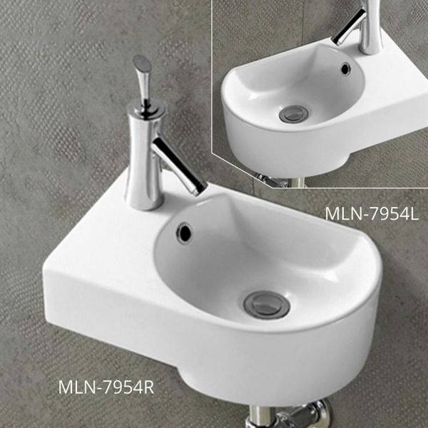 Подвесная раковина Melana 7954L-805 42см левая белый