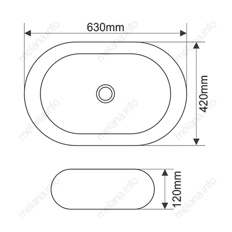 Накладная раковина Melana 7042-805 63см белый