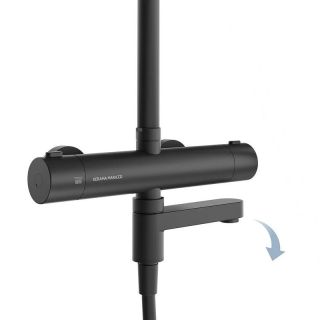 Душевая стойка Kerama Marazzi Fonte FO.302.KM.BLK.M на три потока с термостатом чёрный матовый