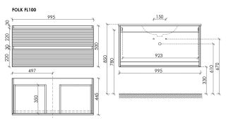 Тумба подвесная под раковину Sancos Folk FL100CP 100 см капучино