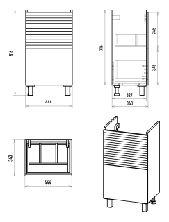 Напольная тумба под раковину Misty Форест 50см дуб Вотан/антрацит