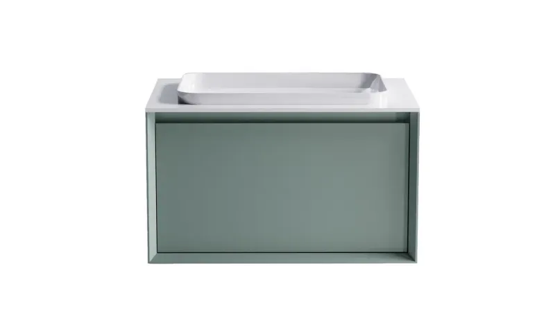 Тумба с раковиной Astra-Form Фрейм 4631177713804 80 см зелёный матовый