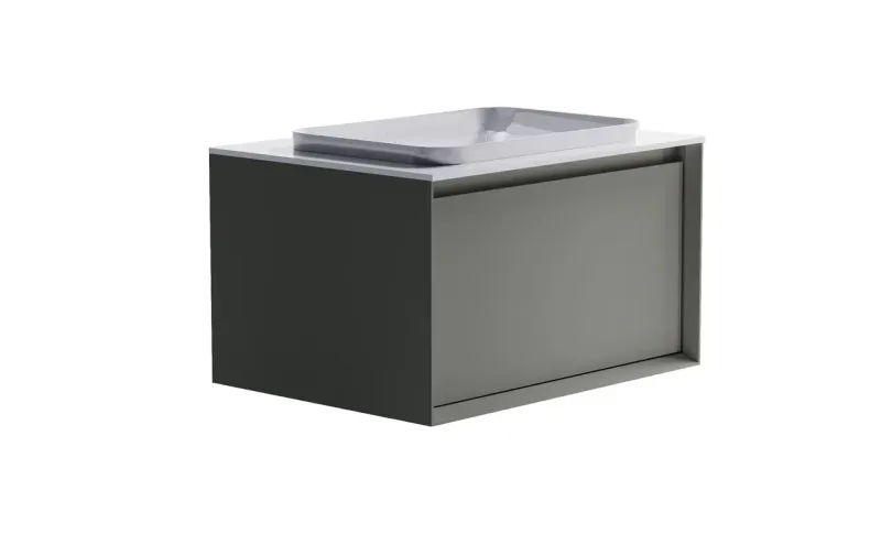 Тумба с раковиной Astra-Form Фрейм 4631177713828 80 см серый матовый