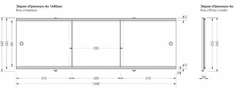 Фронтальная панель для ванны Aquanet Premium 273291 165 см