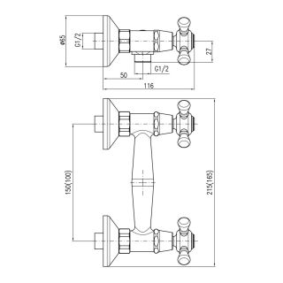 Смеситель для душа Rav Slezak Morava Retro MK580.5 хром