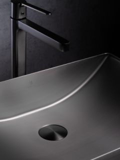 Раковина AltroBagno Futuro 001014 MtGr из нержавеющей стали сталь оружейная