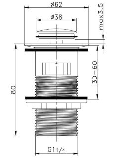 Донный клапан для раковины Raglo R600.05 хром