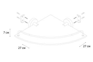 Полка FIXSEN Modern стеклянная угловая (FX-51503A)