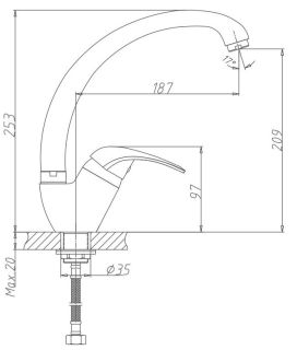 Смеситель для кухни Haiba HB4103-2 хром