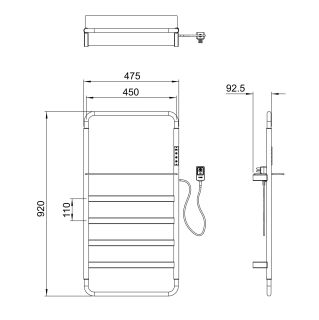 Полотенцесушитель электрический Wonzon & Woghand D?sseldorf WW-A203-BG 47x92 см брашированное золото