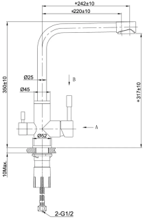 Смеситель для кухни Lemark Expert чёрный LM5061BLN
