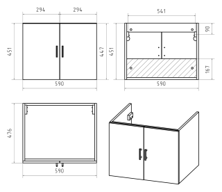 Подвесная тумба под раковину Misty Галвер 60см белый
