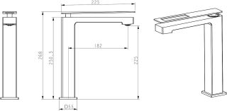 Смеситель для раковины Boheme Q 142-GCR.2 золото/хром