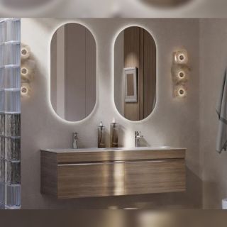 Тумба под раковину подвесная Velvex Pulsus tp.PUL.PUL.140.2Y дуб сонома, 140 см